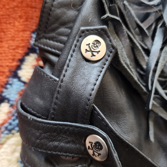 Vintage Verducci Black Leather Fringe Jacket - Picture 5 of 12